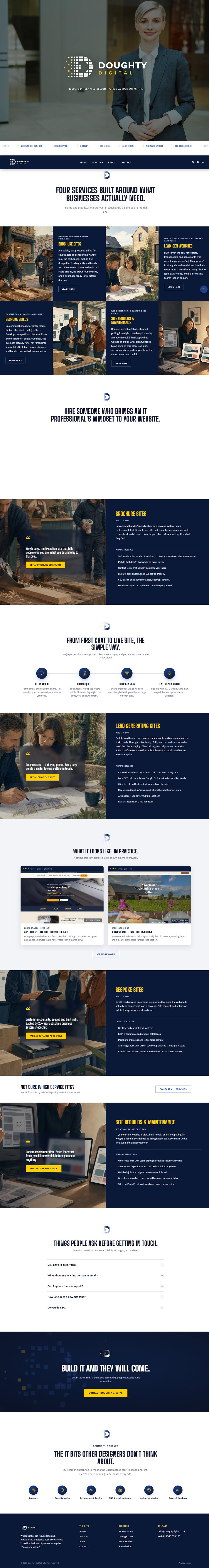 Doughty Digital homepage, full page